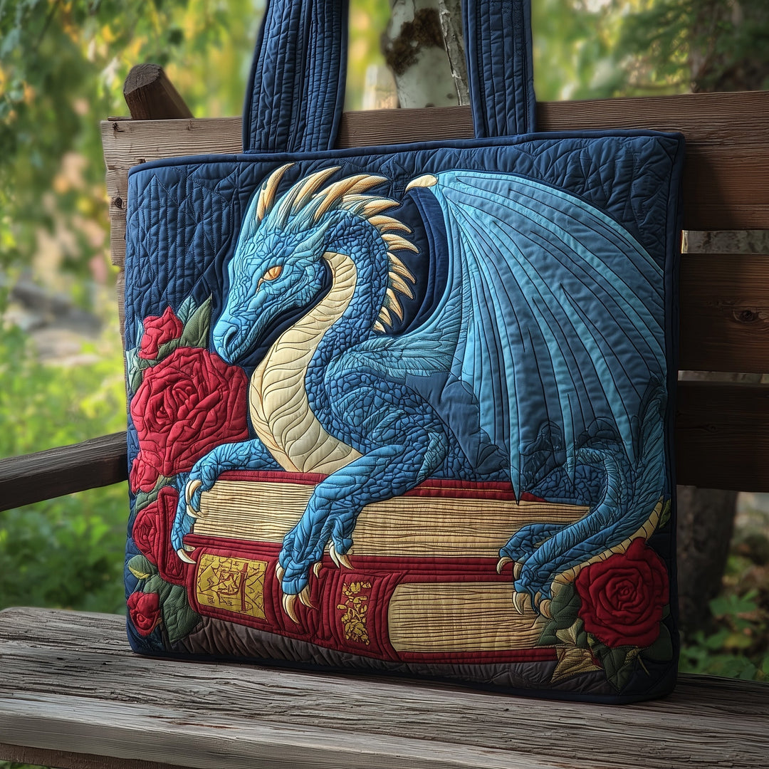 GFTONL5752 Bag with Quilted Blue Dragon Design