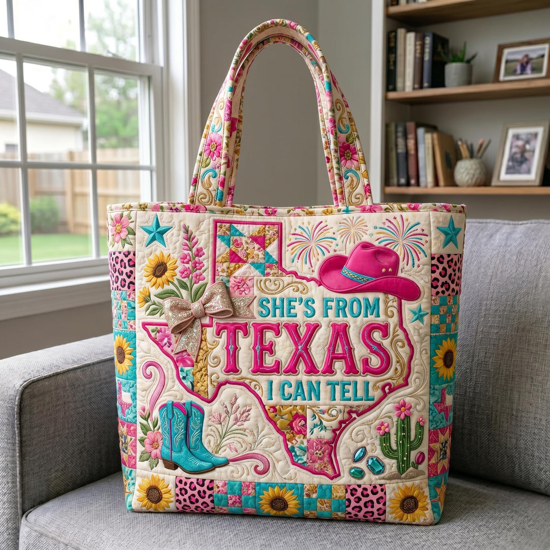 Texas Pride Embroidered Tote Bag - Code GFTONMU677