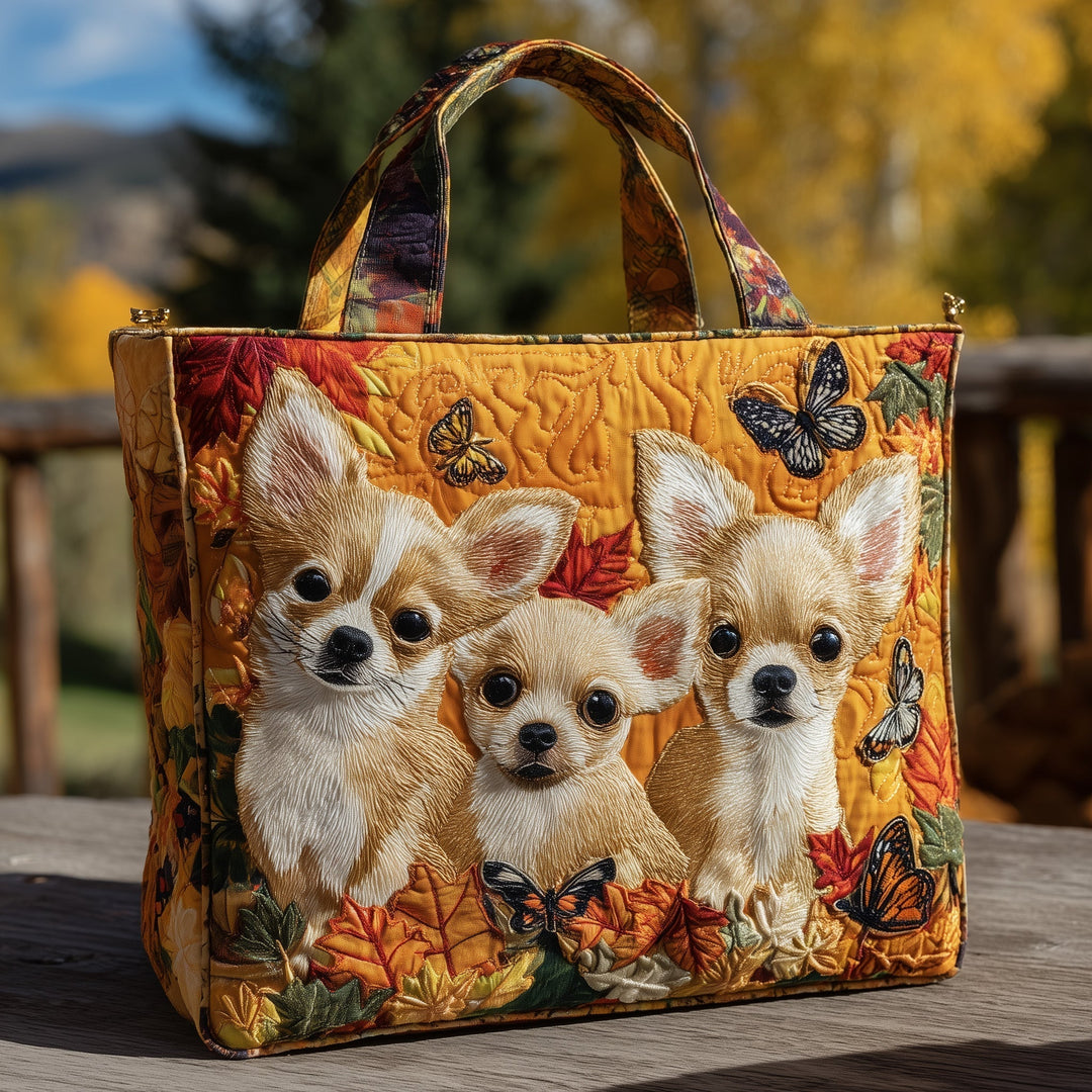 Autumn Tote Bag Chihuahua with Blanket - Code GFTONT2340