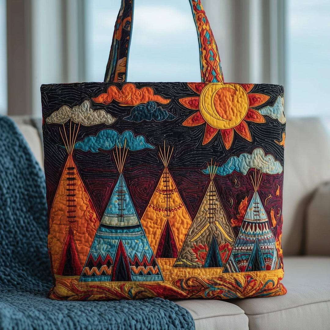 Quilted Tote Bag Native TeePee GFTONT2468