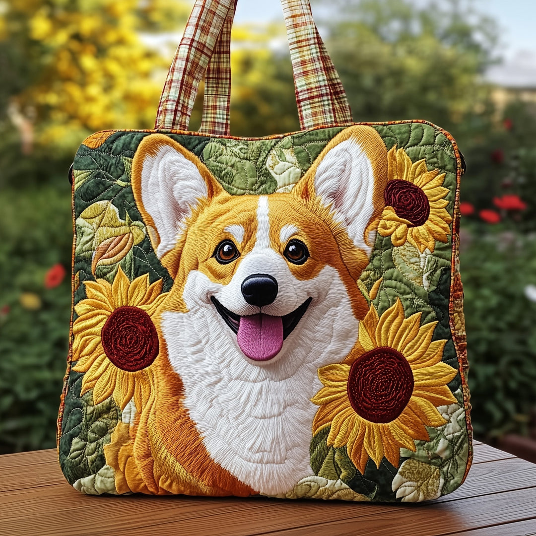 Corgi Joy Tote Bag with Embroidery GFTONT3360