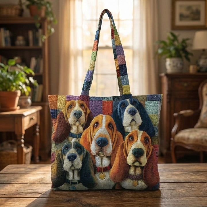 Basset Hound Tote Bag with Embroidery GFTONT6030