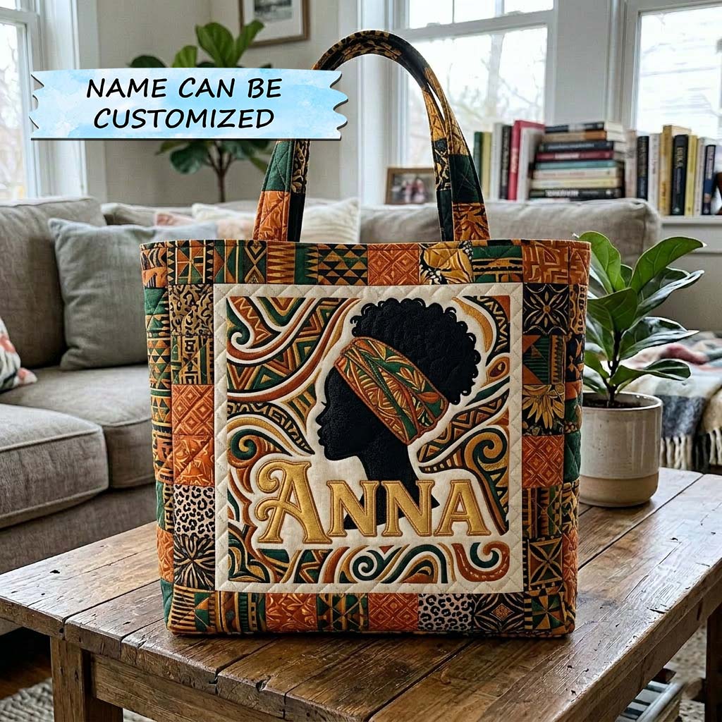 Melanin Pride Tote Bag with Embroidery QTCUZ GFTOQA2369