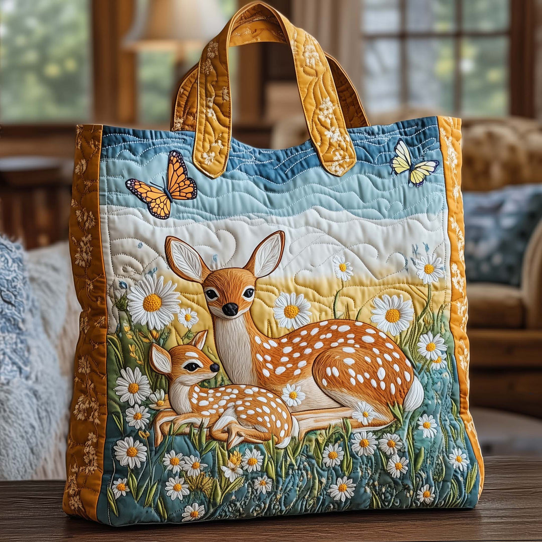 Meadow Rest Embroidered Tote Bag GFTOQA913
