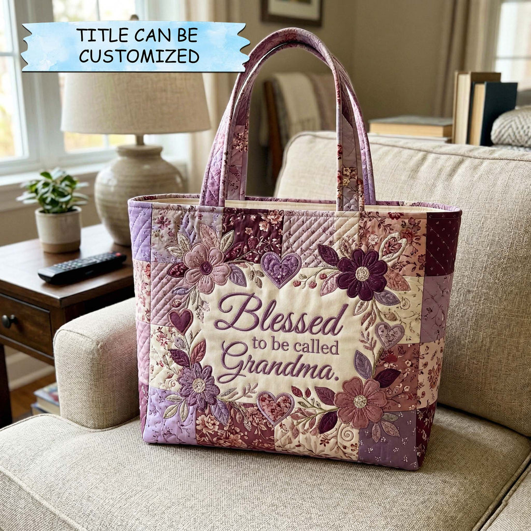 Violet Tote Bag with Grandma's Embroidery QTCUZ GFTOQM3966