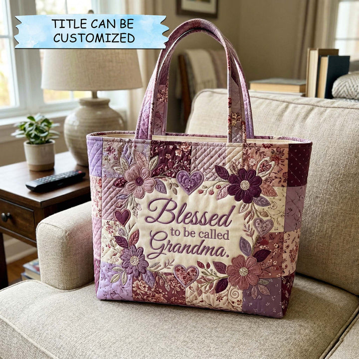 Violet Tote Bag with Grandma's Embroidery QTCUZ GFTOQM3966