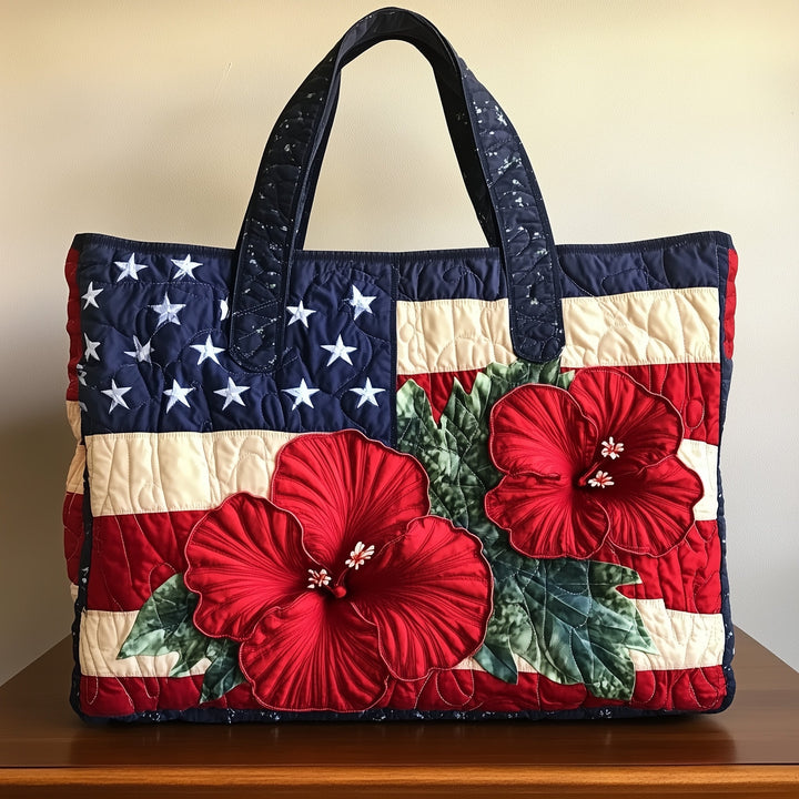 Hibiscus Glory Embroidered Tote Bag - Code GFTOTL3781