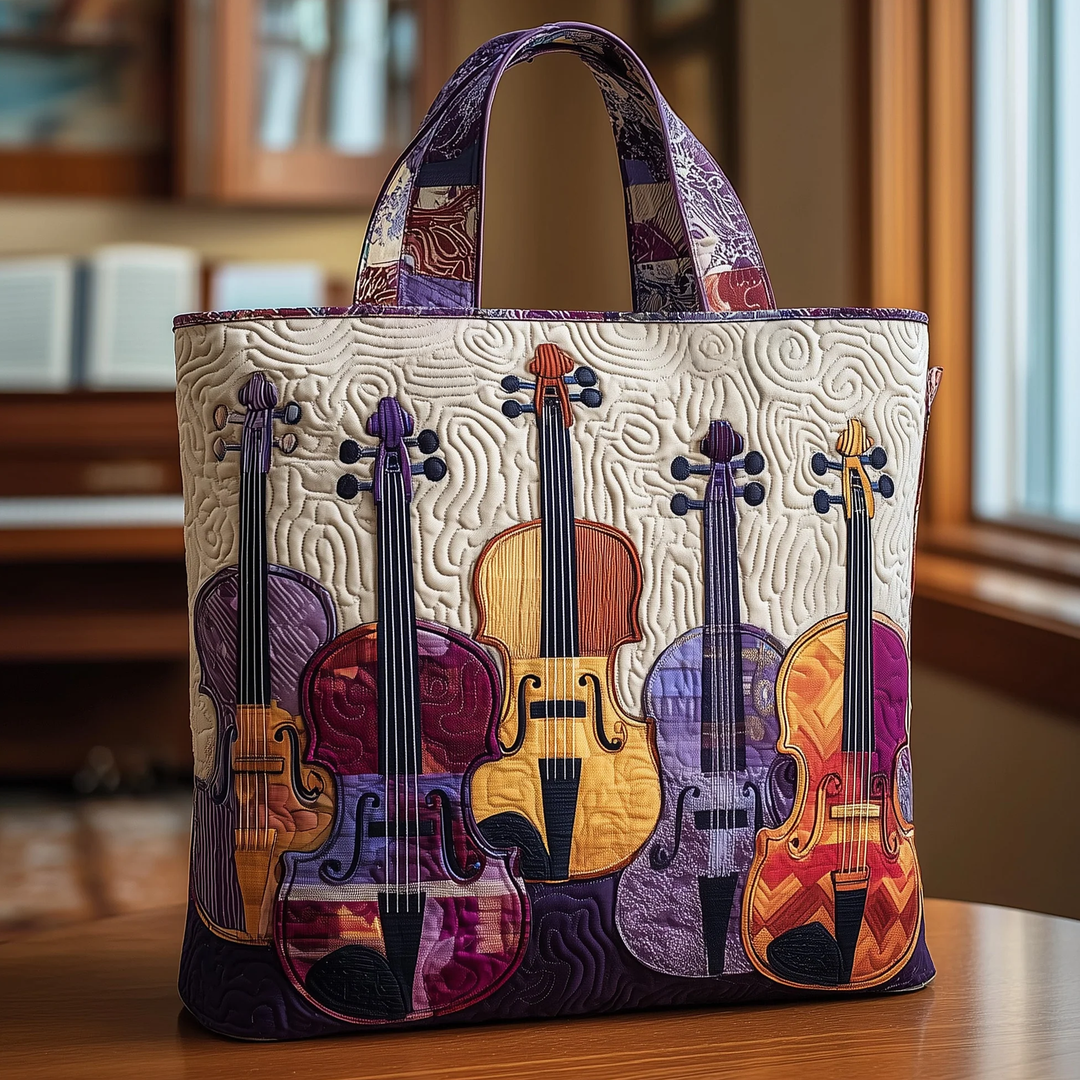Elegant Tote Bag with Violin Blanket Design GFTOTL3808