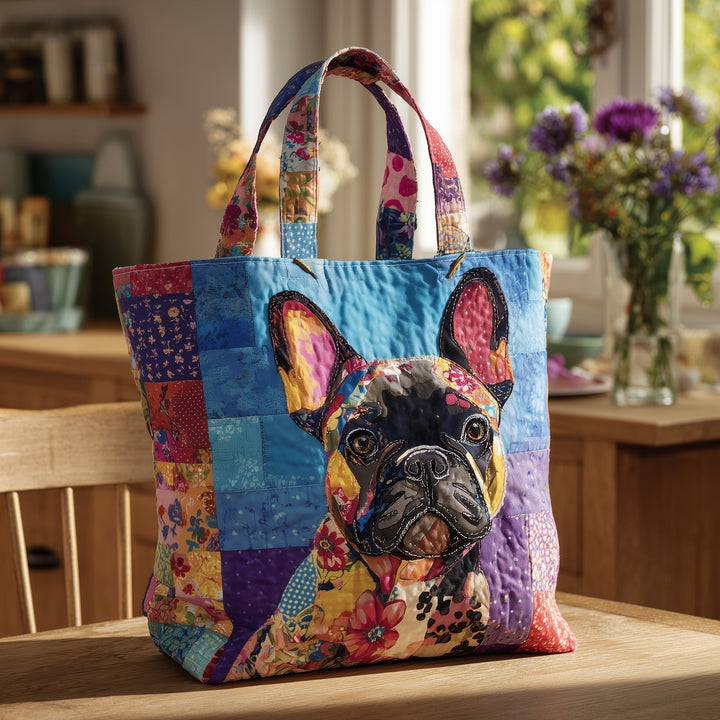 Embroidered French Bulldog Tote Bag - Code GFTOTL4375