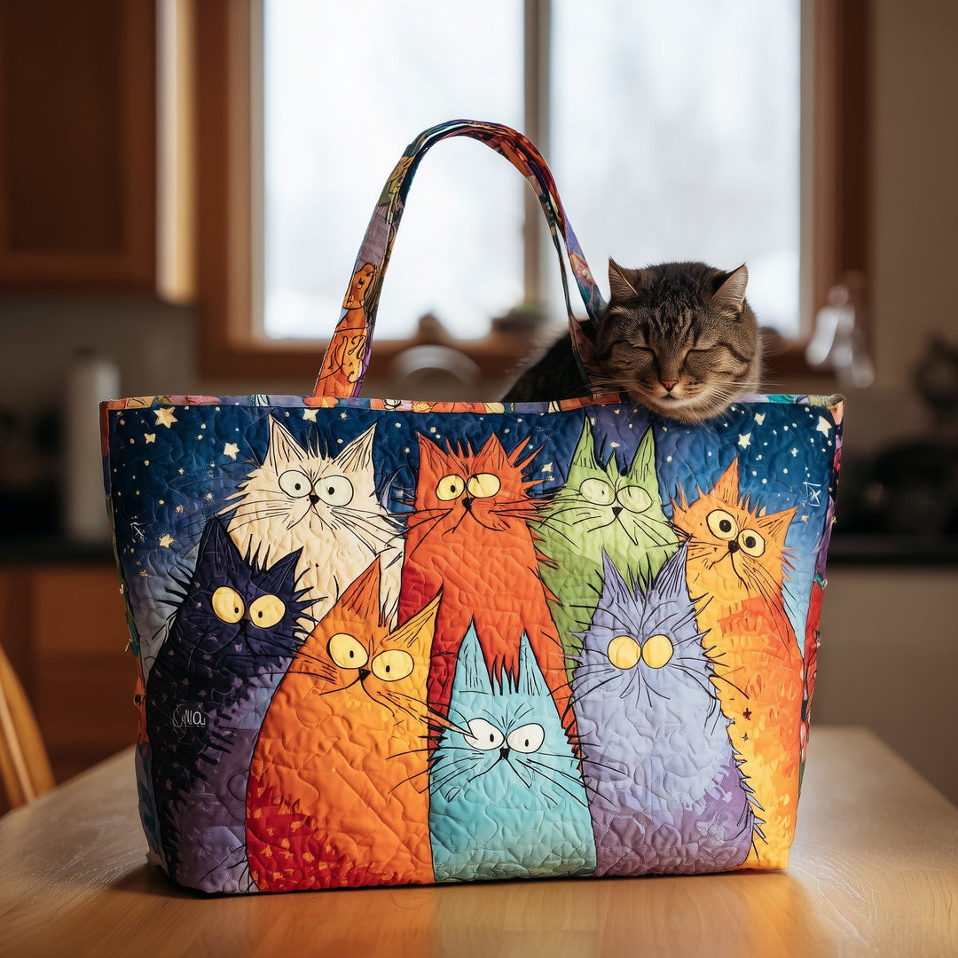 Funky Cat Tote Bag with Blanket GFTOTL4397