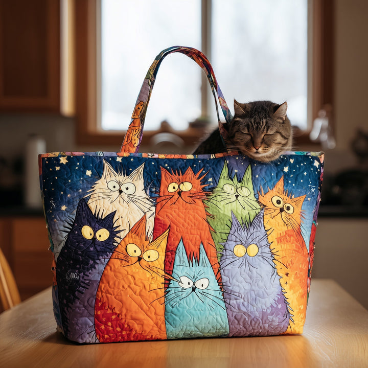 Funky Cat Tote Bag with Blanket GFTOTL4397