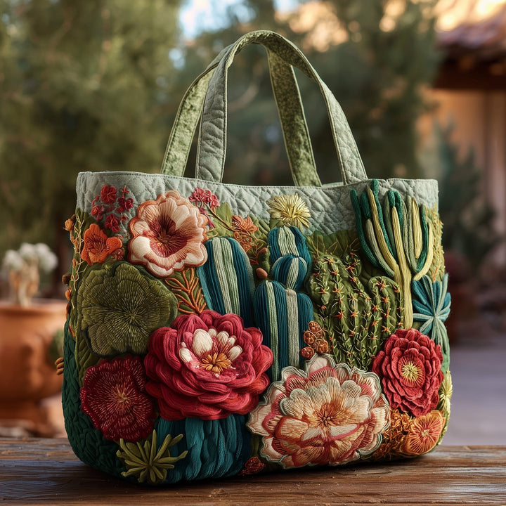 Cactus Haven Embroidered Tote Bag - Code GFTOTP10385