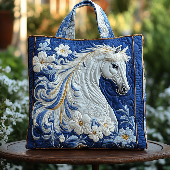 Blue Porcelain Horse Tote Bag - Code GFTOTP11871