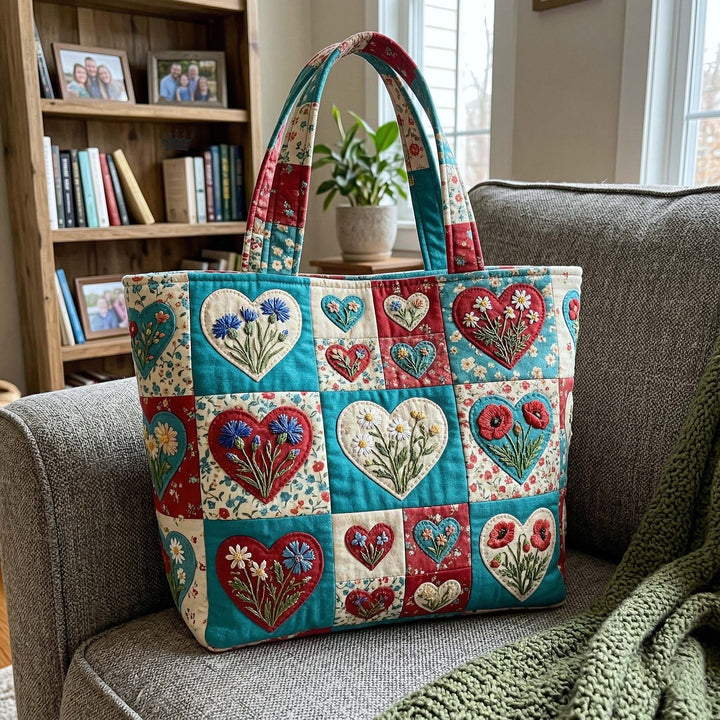 Tote Bag with Flowers and Quilt - Code GFTOTP18176