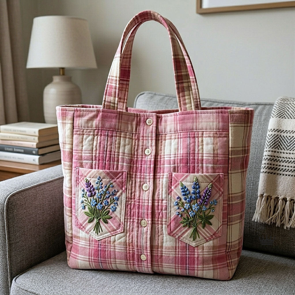 Retro Floral Quilted Tote Bag - Style GFTOTP18642