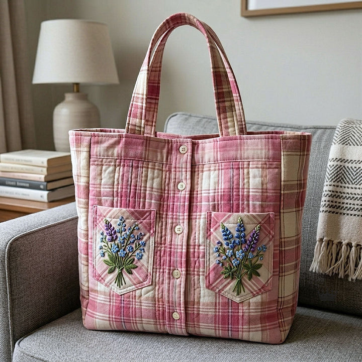 Retro Floral Quilted Tote Bag - Style GFTOTP18642