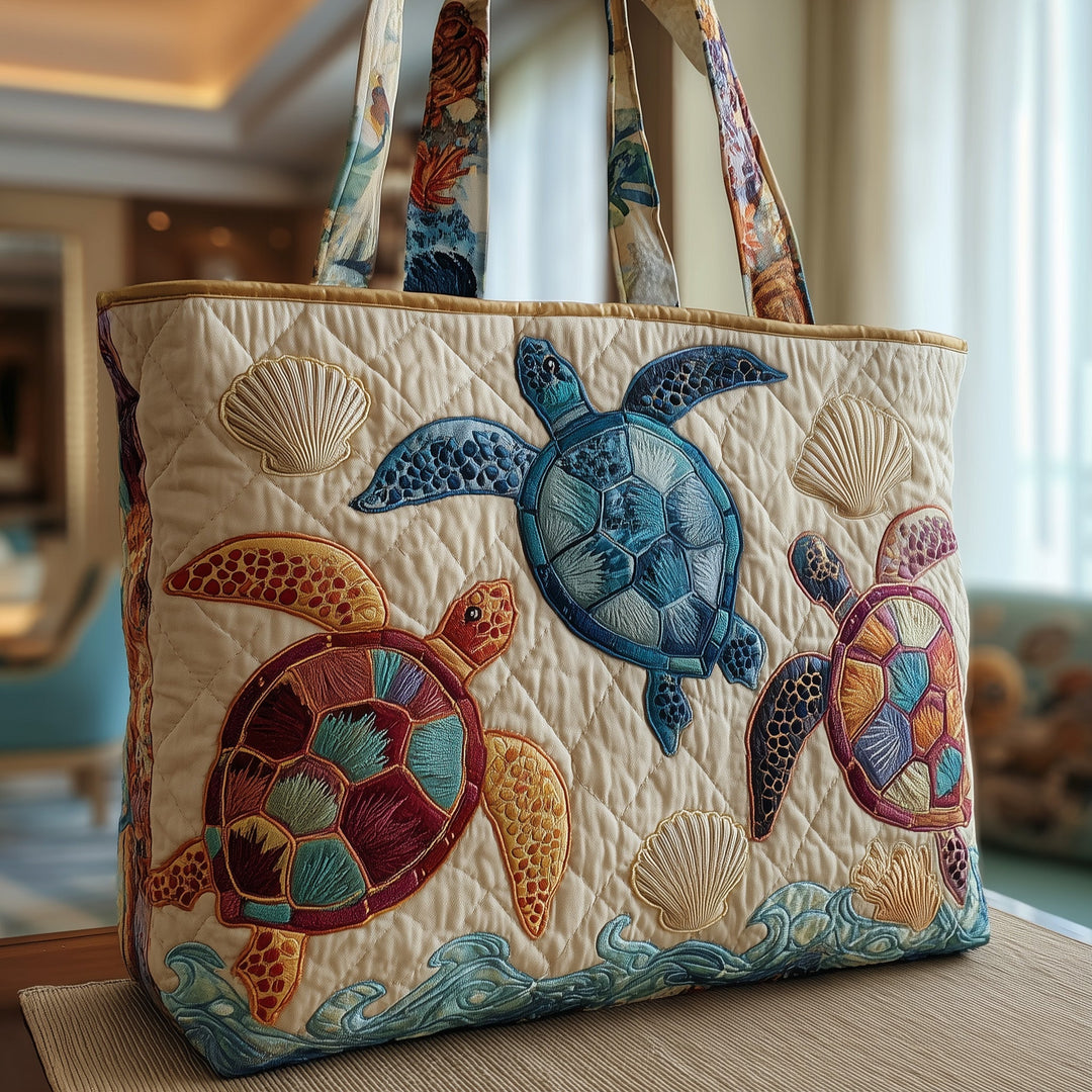 Quilted Tide Turtle Tote Bag - GFTOTP9742
