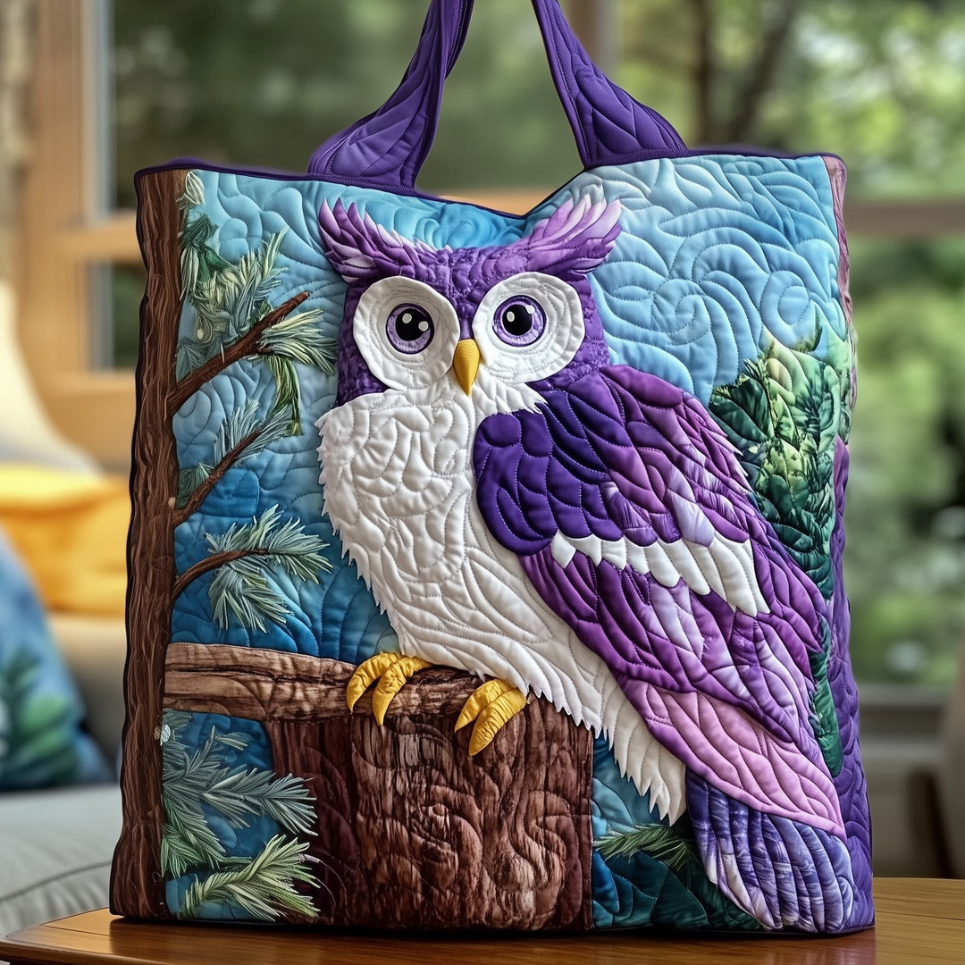 Purple Embroidered Tote Bag GFTOXM305