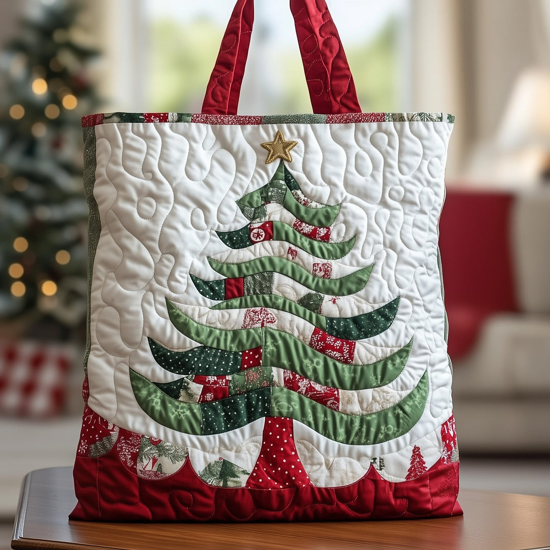 Christmas Tote Bag with Tree Embroidery GFTOXM392