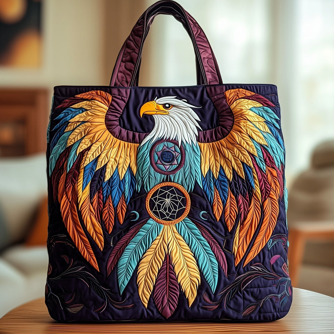 Tote Bag with Native American Eagle Embroidery - Code GFTOXM468