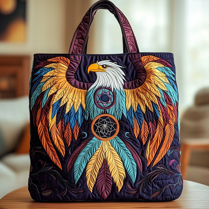 Tote Bag with Native American Eagle Embroidery - Code GFTOXM468