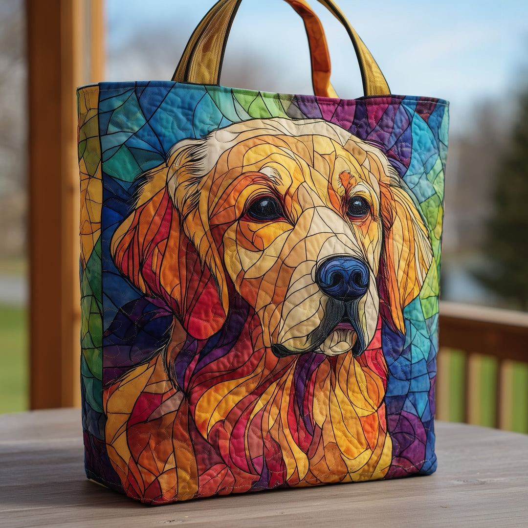 Tote Bag with Glass Layered Design - Golden Retriever GFTOXM71