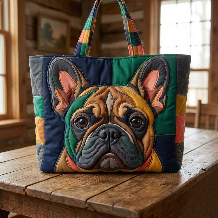 Quilted French Bulldog Tote Bag GFTOYC3045