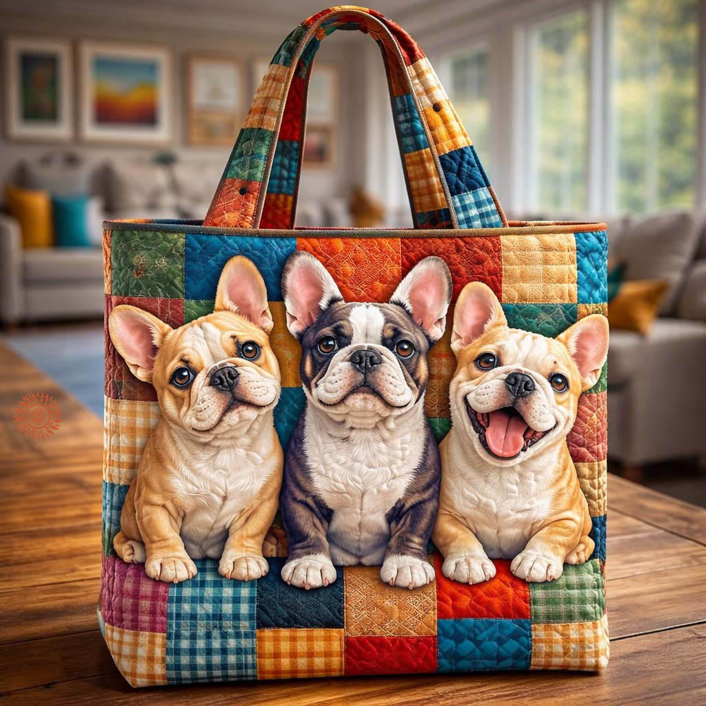 Tote Bag with French Bulldog Design and Blanket GFTOYC3049