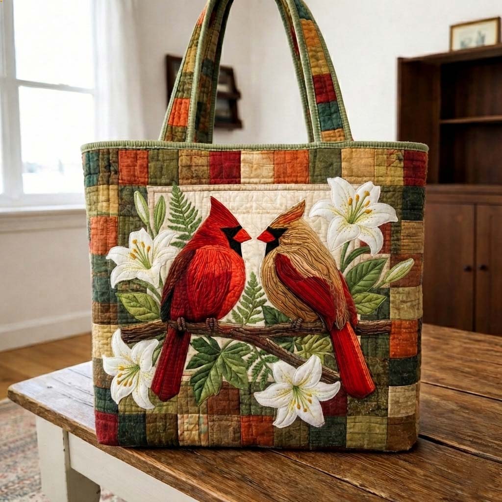 Crimson Love Embroidered Tote Bag - Code GFTOYC3223
