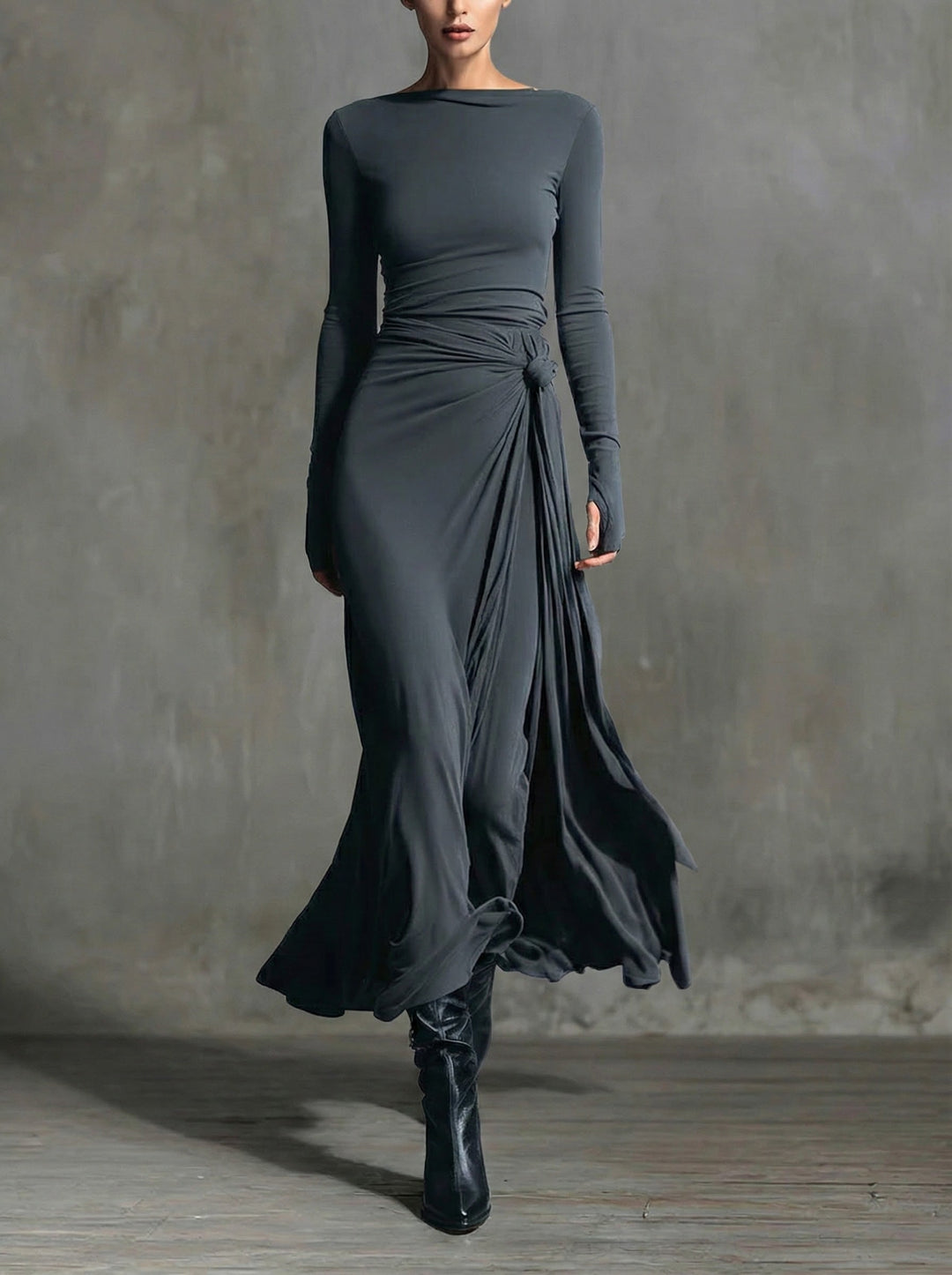 Octavia | Side Tie Wrap Maxi Dress