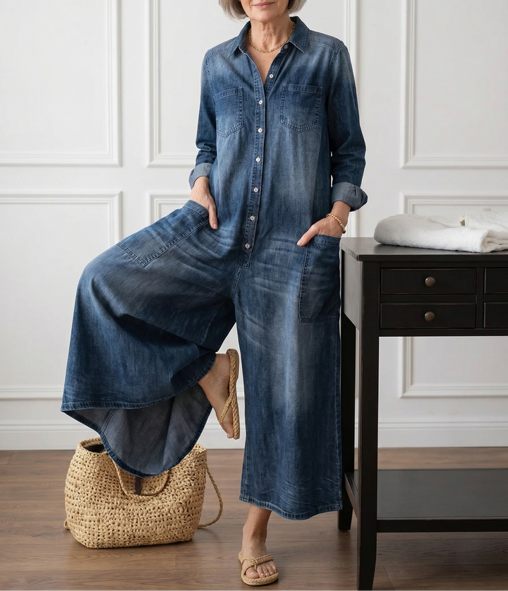 Mónica - Cotton Denim Jumpsuit