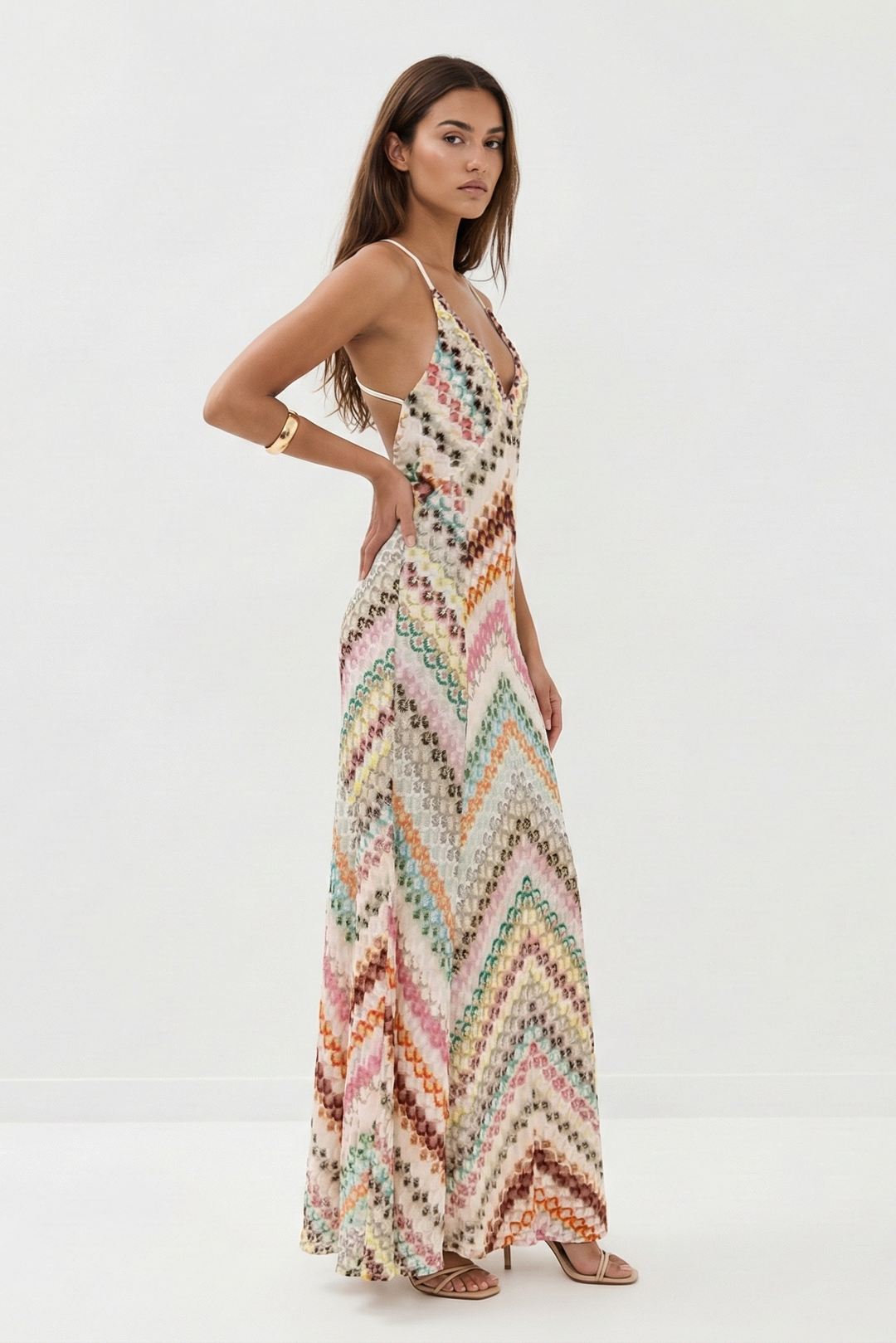 Adrianka | Textured Striped Maxi Dress