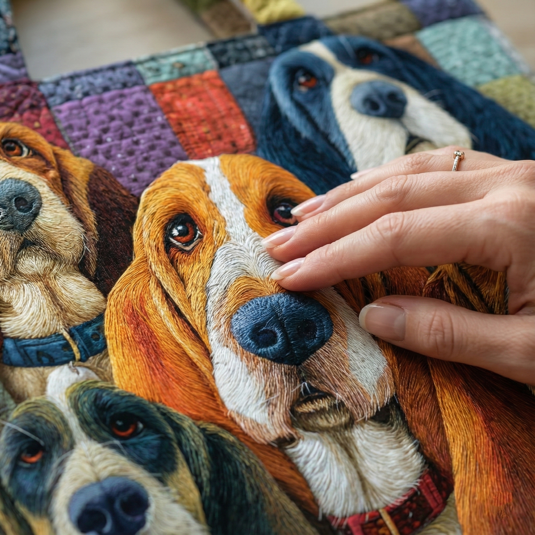 Basset Hound Tote Bag with Embroidery GFTONT6030