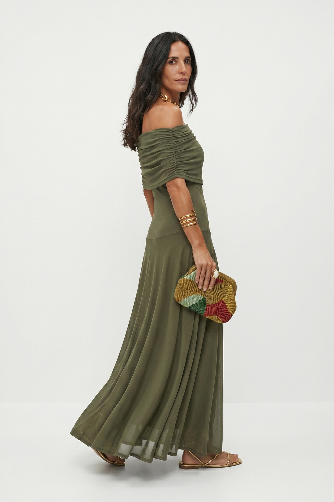 Sofia | Off-Shoulder Maxi Dress with Elegant Draping