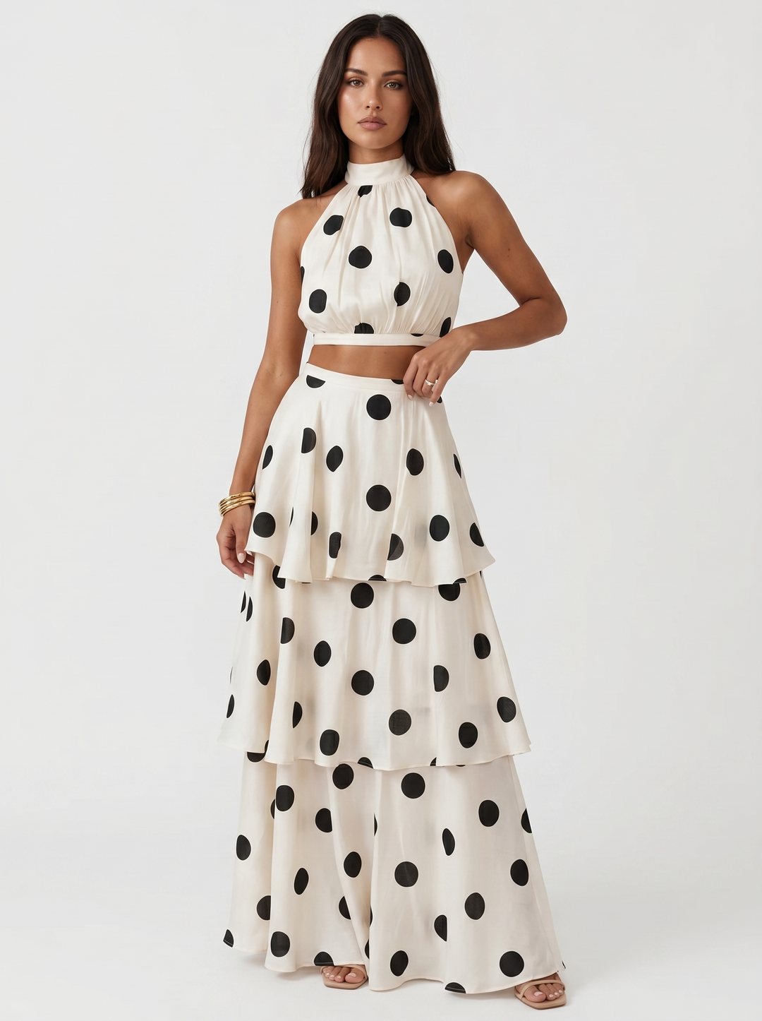 Bourgau - Top and Skirt Set with Print