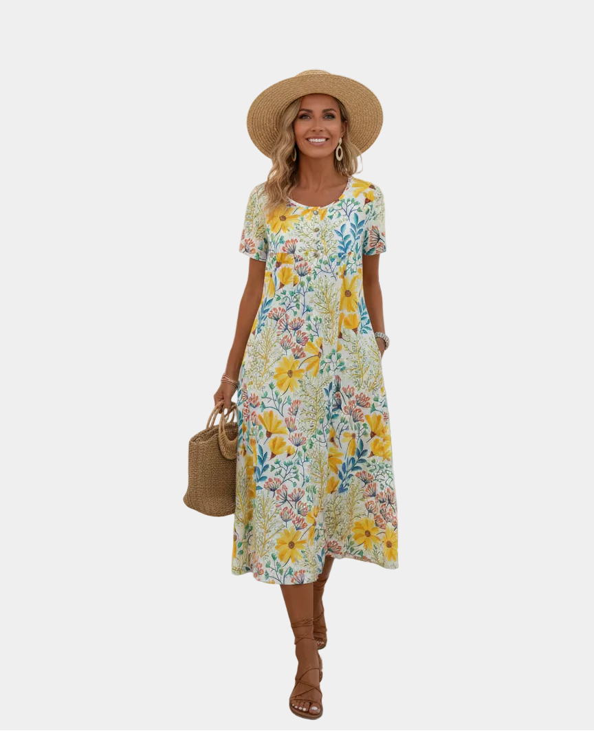 Margaret – Graceful Floral Gown