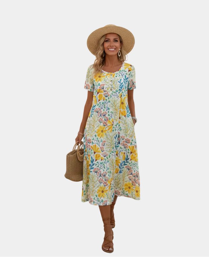 Margaret – Graceful Floral Gown