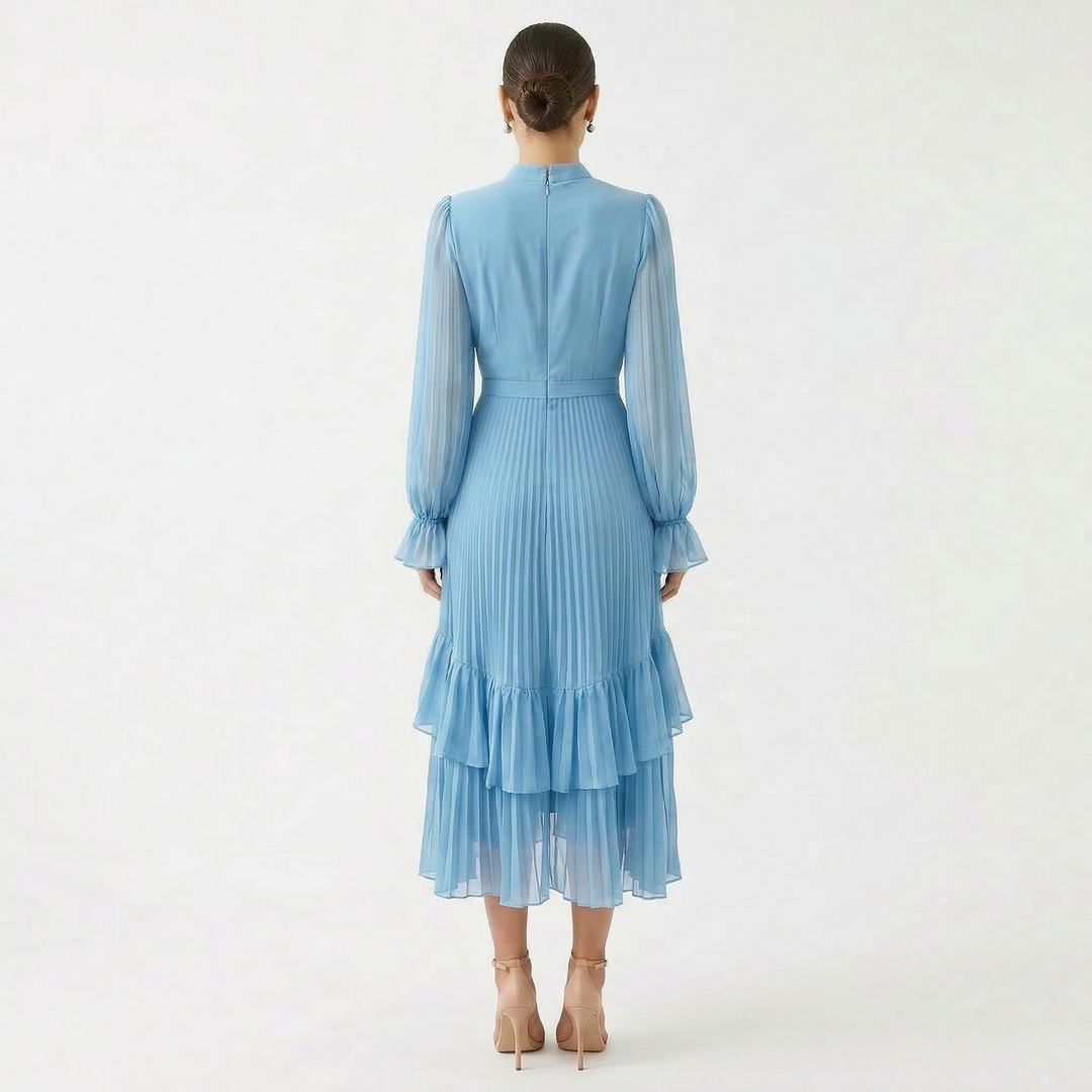 Melanie - Pleated Dress with Flowing Wide Sleeves