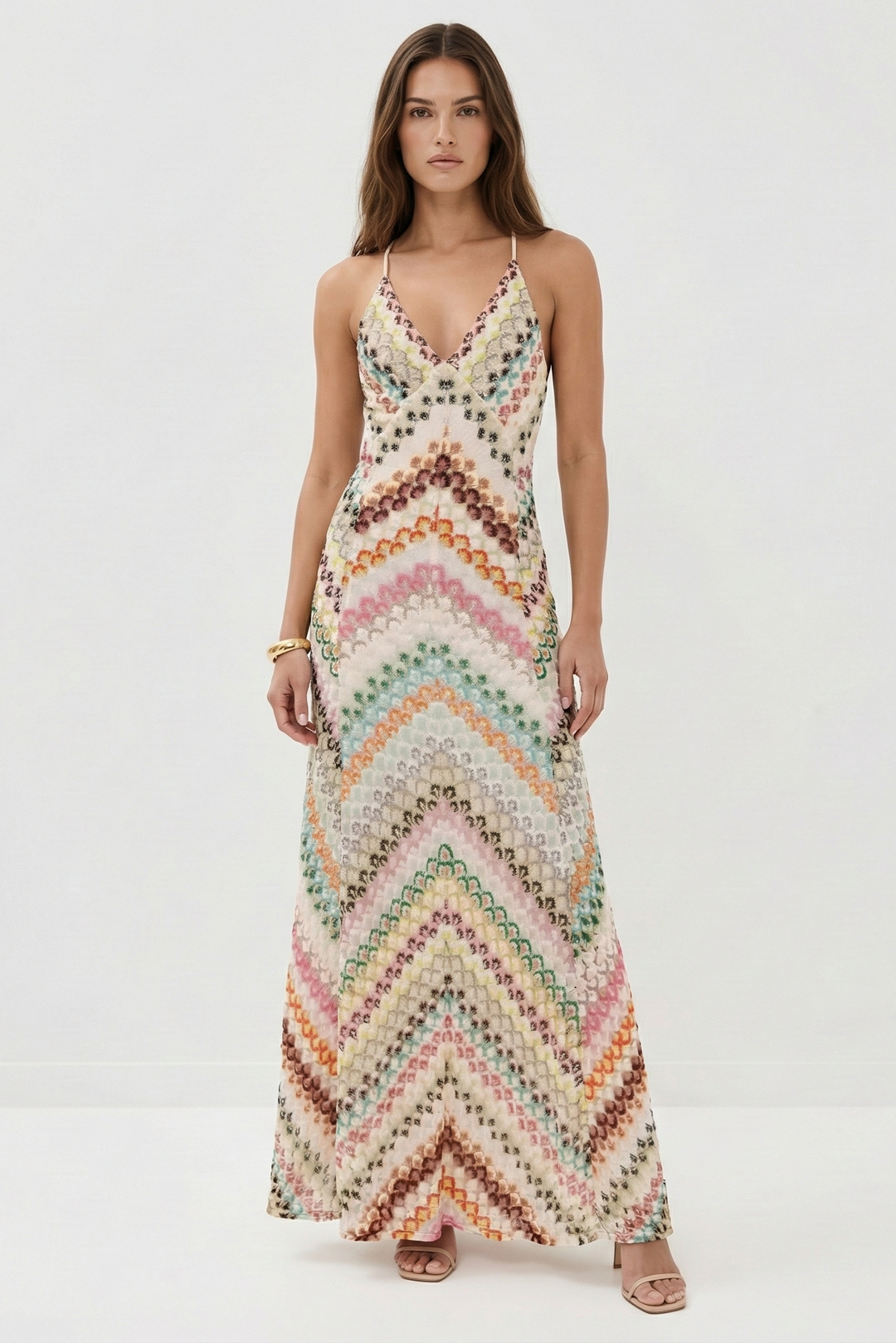 Adrianka | Textured Striped Maxi Dress