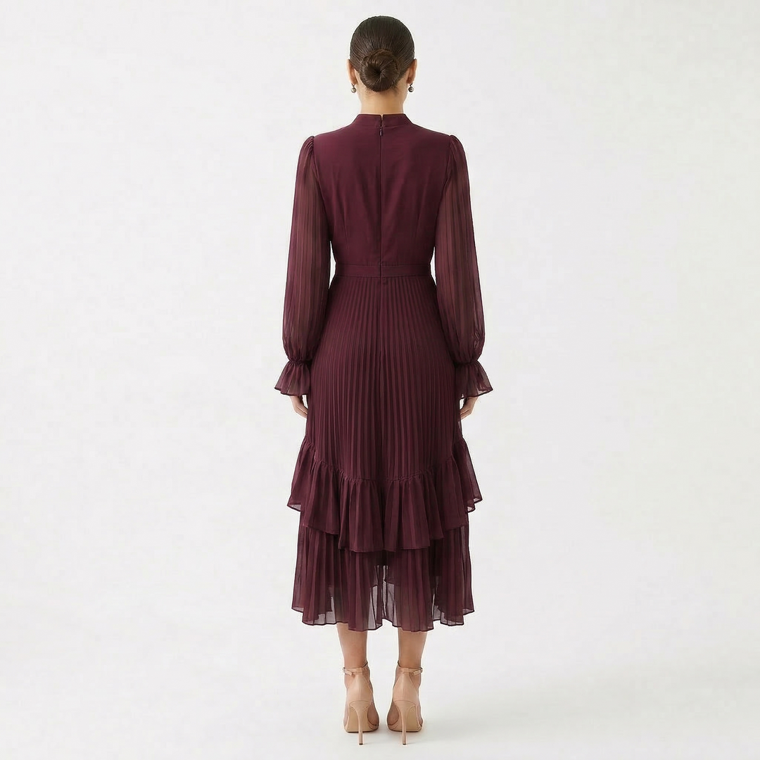 Melanie - Pleated Dress with Flowing Wide Sleeves