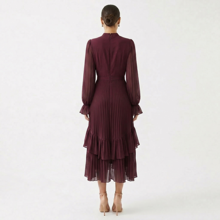 Melanie - Pleated Dress with Flowing Wide Sleeves