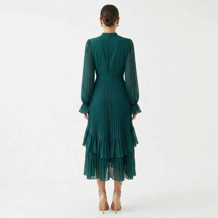 Melanie - Pleated Dress with Flowing Wide Sleeves