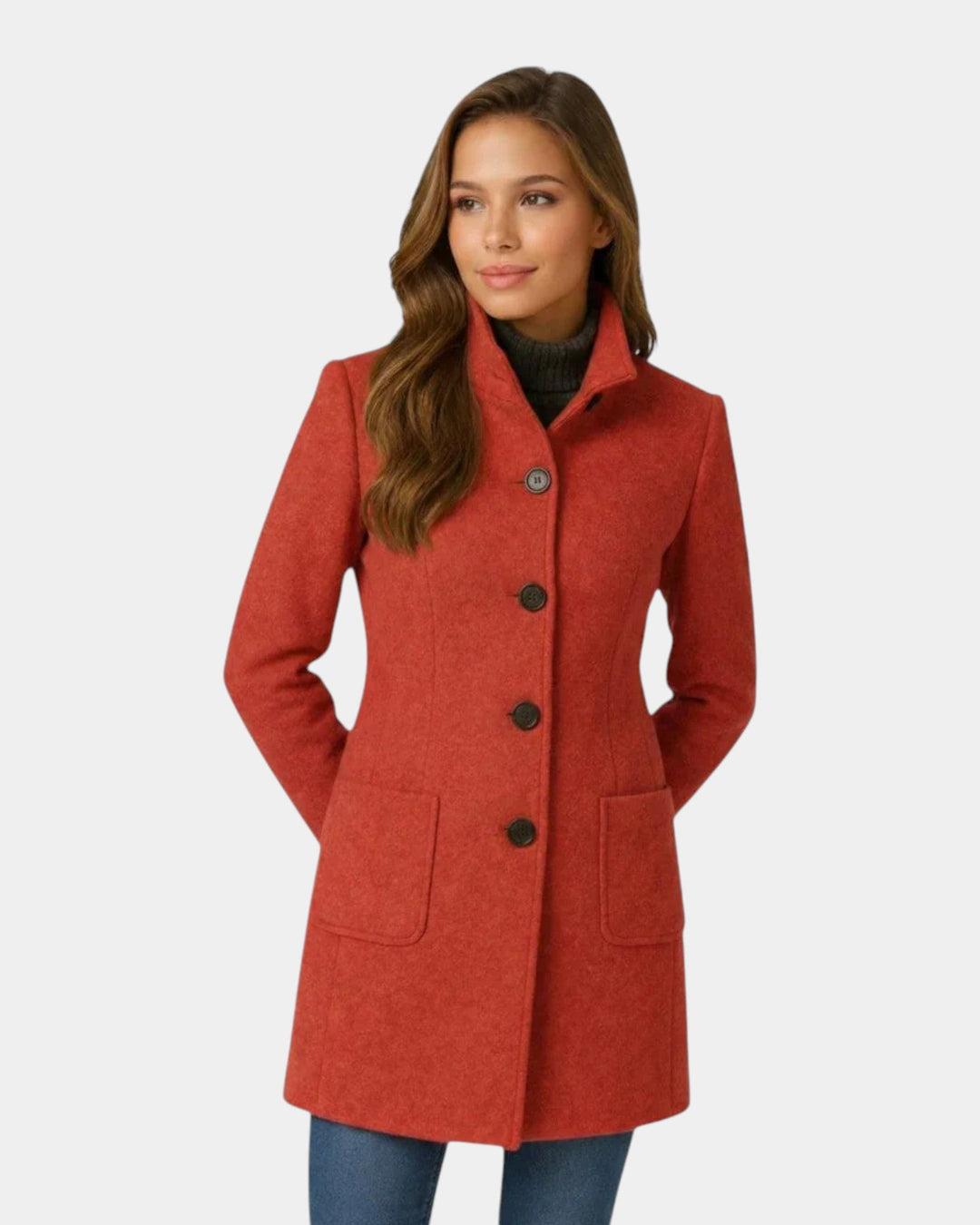 Chic Tailored Coat with Stand-Up Collar