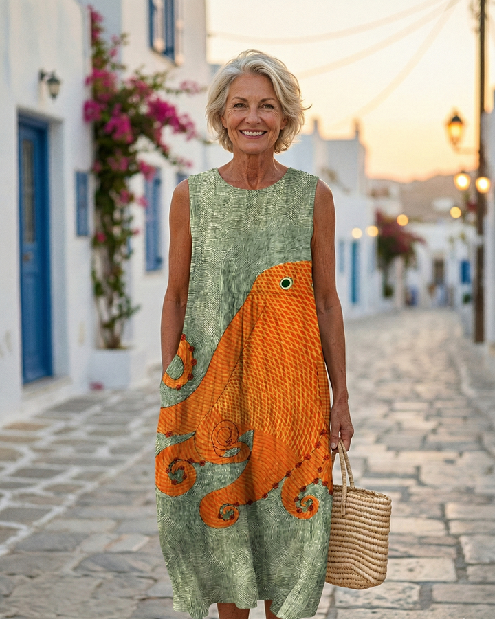 Daphne | Midi Dress in Oceanic Blue