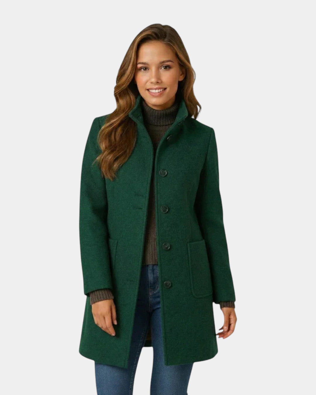 Chic Tailored Coat with Stand-Up Collar