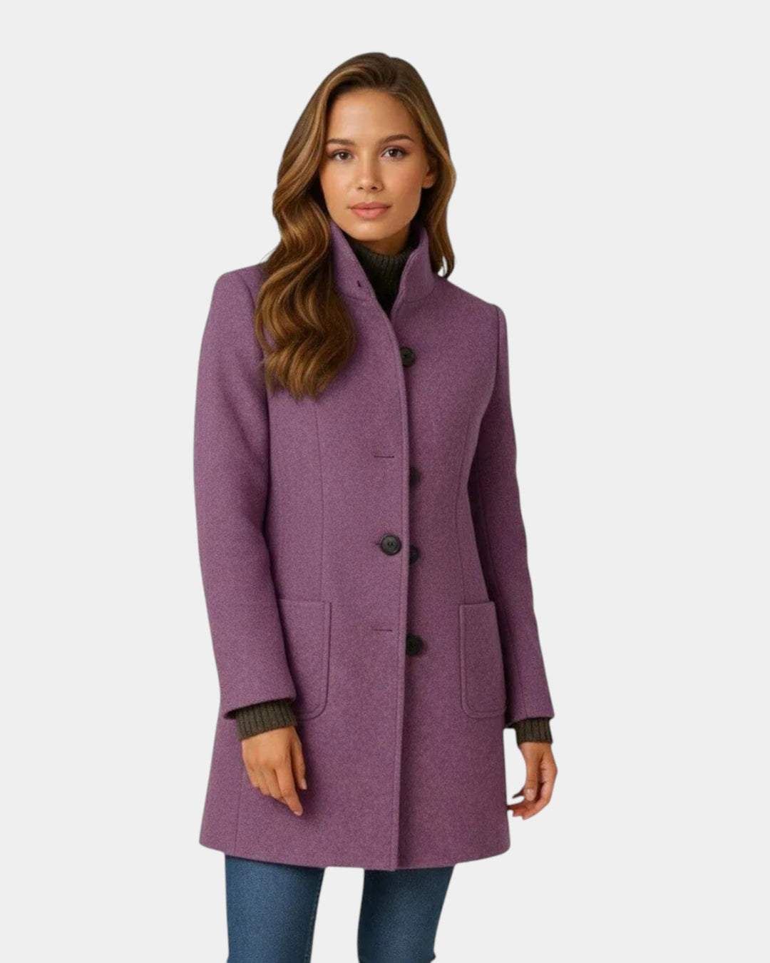 Chic Tailored Coat with Stand-Up Collar