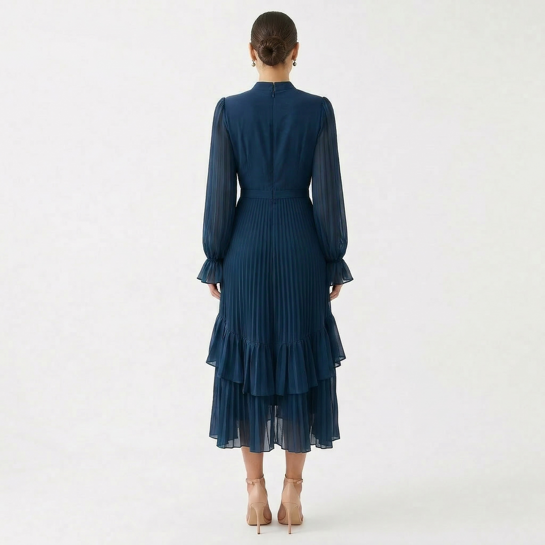Melanie - Pleated Dress with Flowing Wide Sleeves