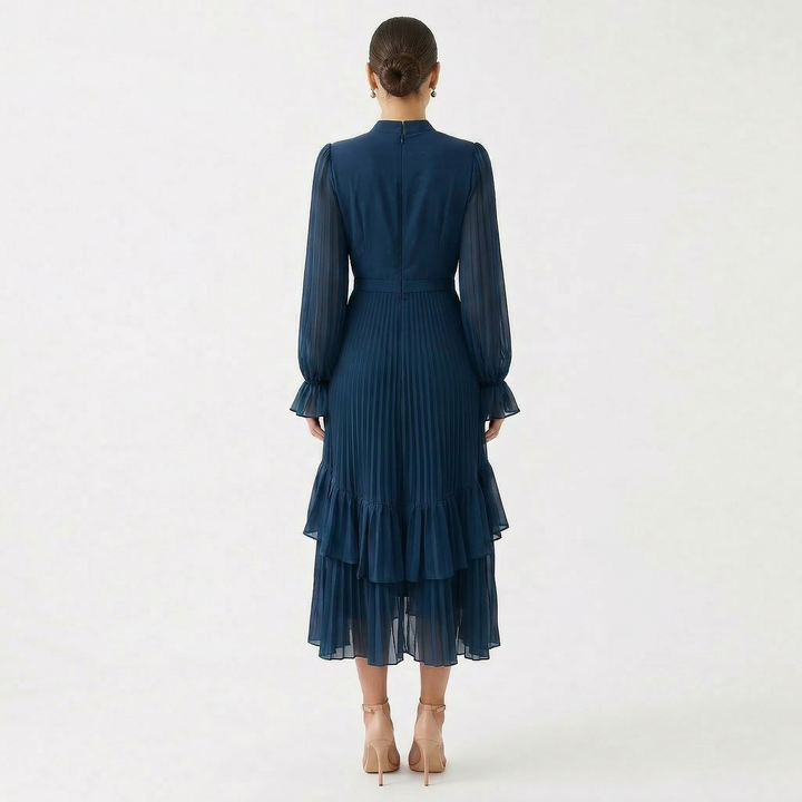 Melanie - Pleated Dress with Flowing Wide Sleeves