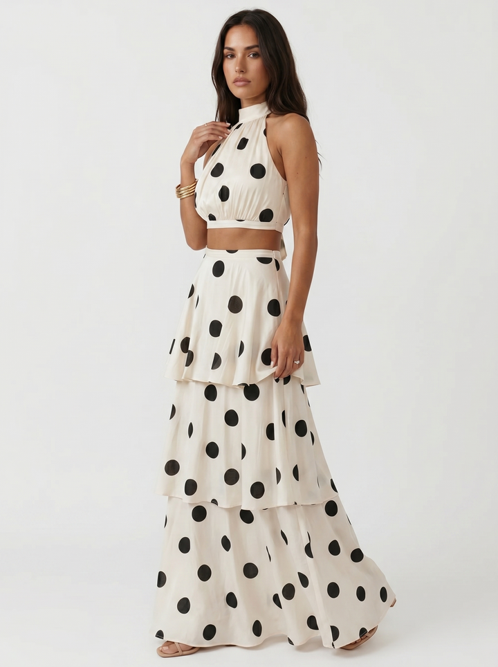 Bourgau - Top and Skirt Set with Print