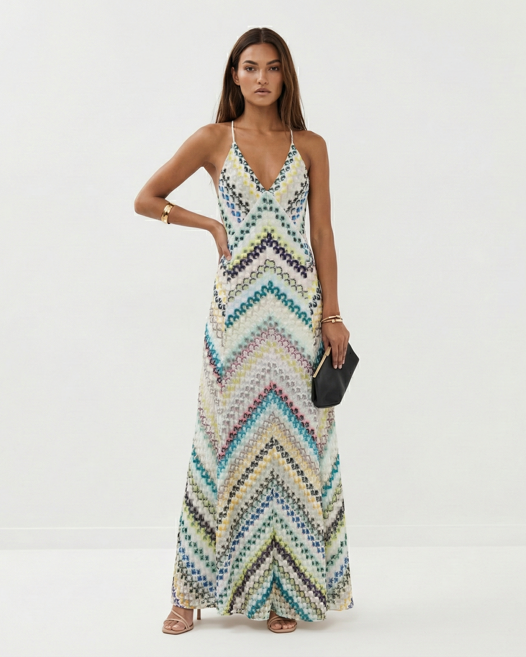 Adrianka | Textured Striped Maxi Dress